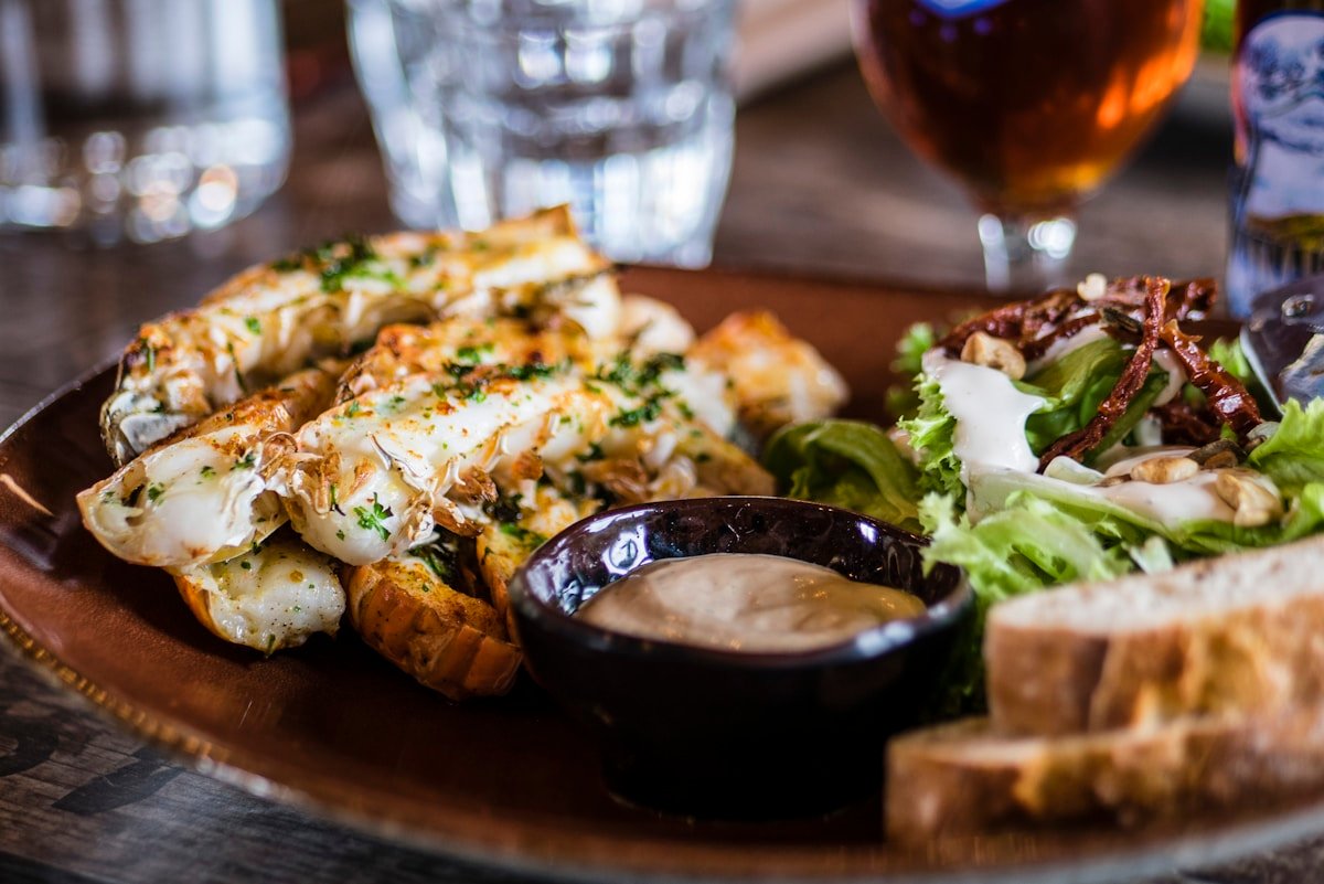 Fire-roasted lobster tail