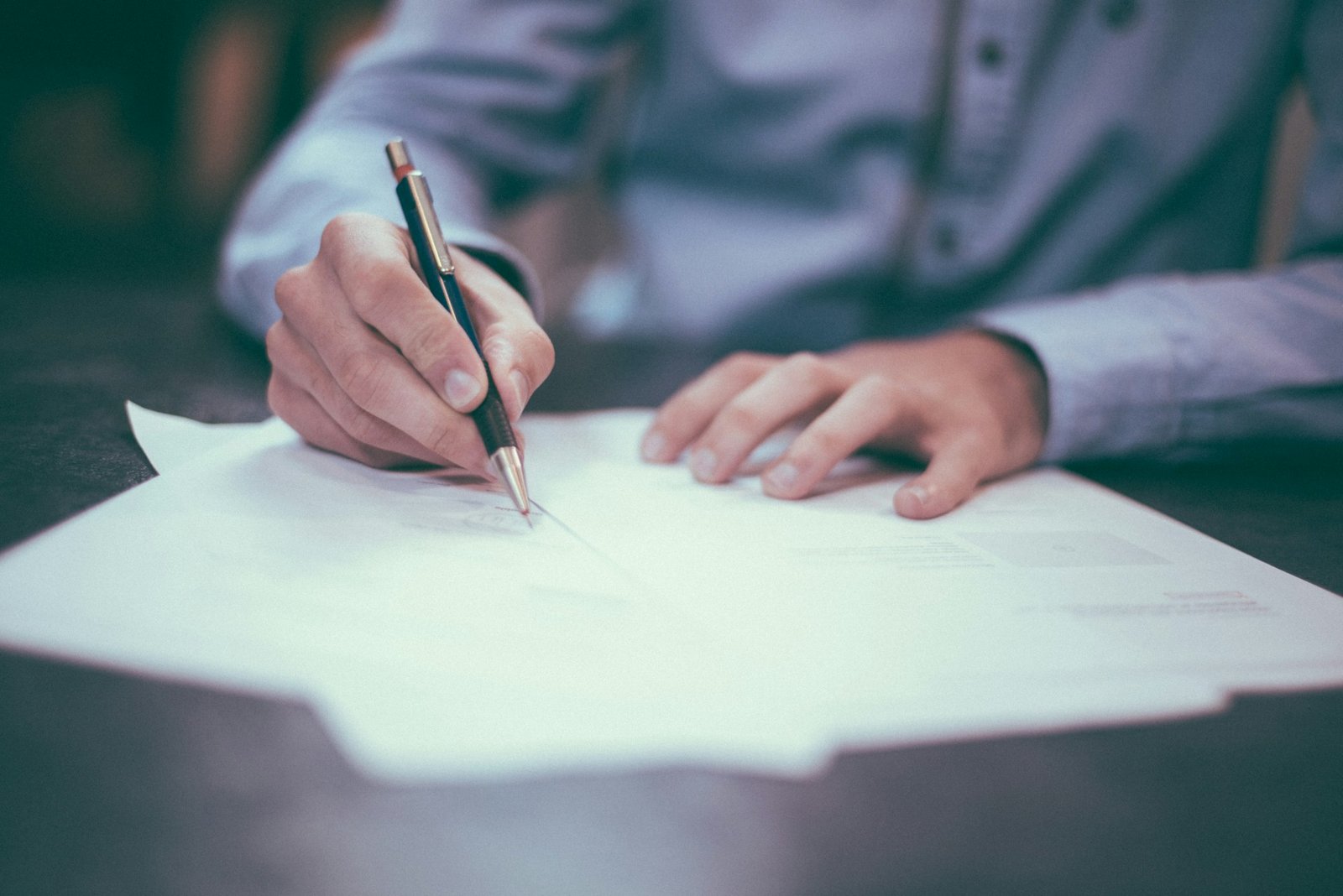 Signing a legal document
