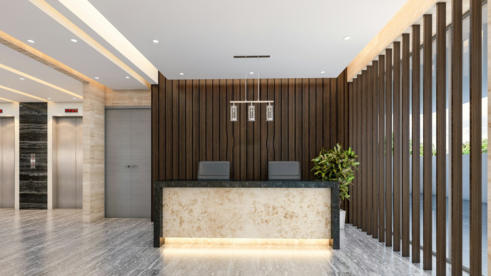 Front desk reception area